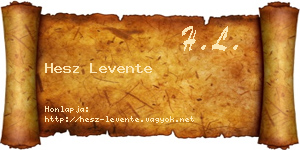 Hesz Levente névjegykártya
